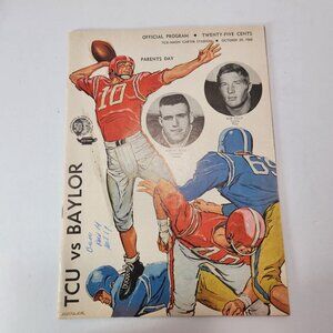Oct. 29, 1960 TCU vs Baylor Football Program BOB LILLY Parent's Day